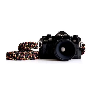 BLACK CAMERA 48" NECK STRAP POLYPROPYLENE DSLR MIRRORLESS LEICA SONY CANON FUJI - Picture 1 of 9