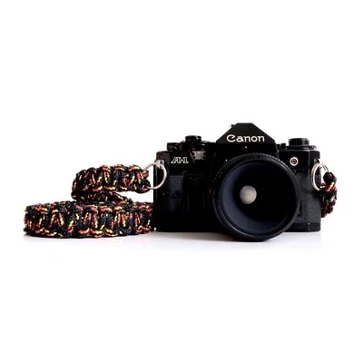 BLACK CAMERA 48" NECK STRAP POLYPROPYLENE DSLR MIRRORLESS LEICA SONY CANON FUJI - Image 1 of 4