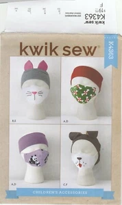 KWIK SEW Sewing Pattern K4363 Children's Headband Face Masks and Hat Sz SML - Picture 1 of 2