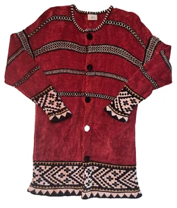 Vintage Dia 100% Rayon Holiday Button Up Long Sweater Womens Size: S - FAST SHIP - Picture 1 of 5