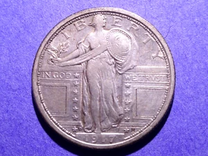 1917-D Type 1 Standing Liberty Quarter Ch. XF - Picture 1 of 2
