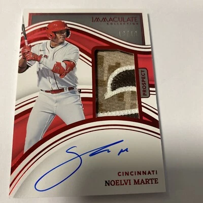 2023 Panini Immaculate RC Auto Jersey Patch Noelvi Marte /49. SICK PATCH on card - Image 1 of 3