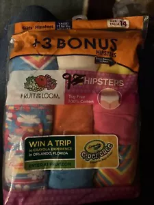 Ropa interior hipster de algodón para niñas talla 14 paquete de 9 fruta del telar paquete abierto - Imagen 1 de 6