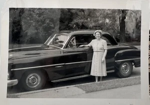VTG 1950's Car photo Pretty Lady With New Automobile Amazing Picture Free Ship! - Picture 1 of 1
