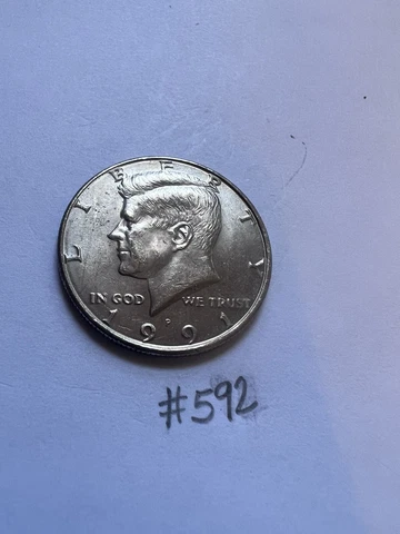 1991 P Brilliant Uncirculated Kennedy Half Dollar #592 Cover