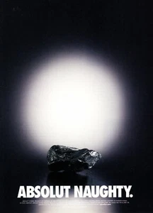 ABSOLUT NAUGHTY VODKA AD 2002 VERY RARE OUT OF PRINT - Picture 1 of 1