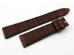 Cinturino Vera Pelle Alligatore Marrone Scuro Varie Misure Pelle Lusso Unisex - Imagen 1 de 4