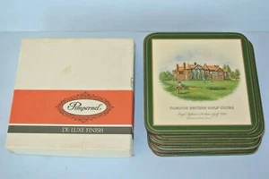 Juego de 6 posavasos de corcho Pimpernel BRITISH GOLF COUNTRY CLUBS acabado de lujo ~ Nuevo de Lote Antiguo - Imagen 1 de 8