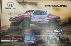 Poster Baja 1000 Honda Racing Ridgeline 2015 firmato da entrambi i piloti vincitori - Foto 1 di 3