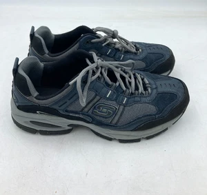Skechers Vigor 2.0 Trait Schuhe Herren 10 Extra Weite Passform Blau Wildleder Walking Sneaker - Bild 1 von 10