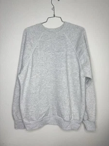 Vintage Tultex Blank Sweatshirt Mens Large Grey Crew Neck Raglan Sleeve 90s USA - Picture 1 of 6