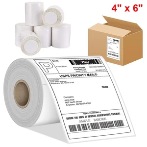 450 Labels/Roll 4" x 6" Thermal Shipping Labels for Zebra Direct Thermal Printer - Picture 1 of 8