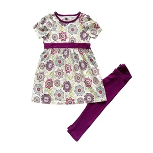 Tea Collection Floral Dress + Pointelle Leggings Outfit Size 4 - Picture 1 of 7