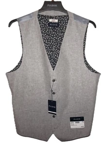Jos A Bank Linen Vest XL Slim Fit Light Gray Soft Stretch Linen Blend NWT - Picture 1 of 4