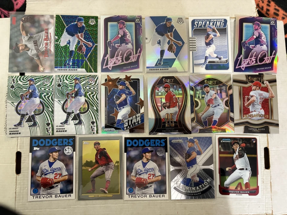 (100) Лот бейсбольных карточек с Тревором Бауэром вставки в базу коллекция RC Indians - Изображение 1 из 4