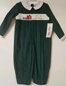 NWT Royal Child Smocked Corduroy Longall Boutique Farm 4T - Picture 1 of 10