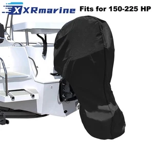 Cubierta de motor fueraborda para barco 150 a 225 HP NEGRA universal remolcable 93*77" - Imagen 1 de 7