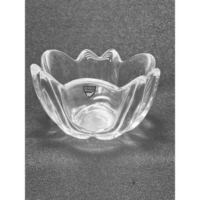 Orrefors Suecia Cristal Loto Flor Cuenco Plato Baratija Caramelo Foto 1 de 4