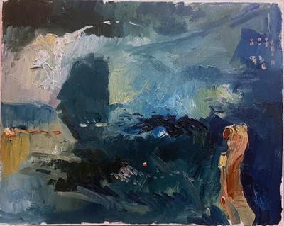 Oil Painting On Canvas 16”x20” Nautical Surrealism Northern Gothic Americana - Image 1 of 3