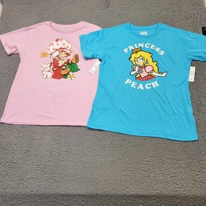 Neu mit Etikett Strawberry Shortcake & Super Mario Prinzessin pfirsichfarben Kinder T-Shirt XL (14/16) - Bild 1 von 9