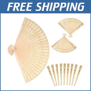 50 Classic Sandalwood Folding Fans - Ideal Summer Gifts for Any Occasion - Picture 1 of 8