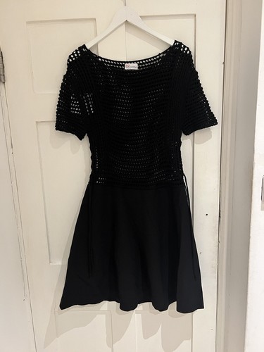 Abito rosso Valentino nero uncinetto skater occasione taglia L nuovo con etichette