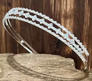Tiara corona de estrás plateada para niñas regalo para todas las ocasiones - Imagen 1 de 3