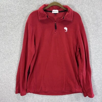Chaqueta Pullover Cabeza de Elefante Roja Polar S 1/4 Cremallera Manga Larga Alabama Roll Tide Foto 1 de 4