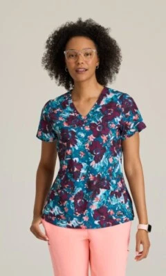 GRIS ANANTOMY MUJER SPANDEX ELÁSTICO ESTAMPADO EXFOLIANTE TOP, PRADOS DE PRIMAVERA (SPME) NUEVO CON ETIQUETAS Foto 1 de 2