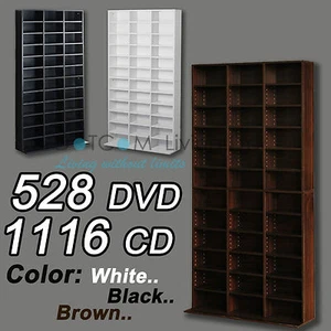 1116 CD/528 DVD Storage Shelf Rack Unit Adjustable Bluray Video Games Book - Picture 1 of 14