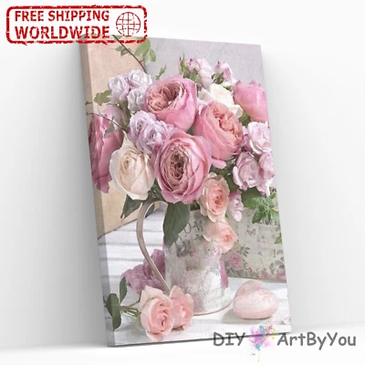 Paint By Numbers Kit Flowers Nature Abstract Painting Oil DIY Decor Canvas Home - image 1 of 4