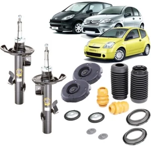 KIT 2 AMMORTIZZATORI DESTRO SINISTRO + SUPPORTI ANTERIORI CITROEN C2 C3 PLURIEL - Foto 1 di 4