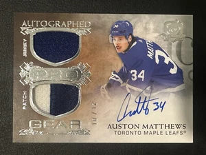 Camiseta deportiva 2020 Upper Deck The Cup Pro Gear Auston Matthews/12 parche doble automático - Imagen 1 de 2