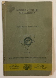 1953 Moore - Noble , OK Southwestern States Telephone Company Directory - Picture 1 of 5
