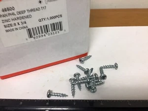 New Qty 1000 Wurth #8 X 3/4" Phillips Pan Head Hardware Screws, WW46500 - Picture 1 of 3