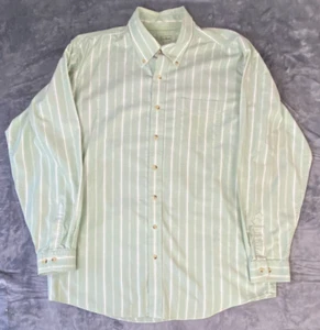 L.L. Camisa Bean XL alta para hombre con botones Gorpcore verde claro a rayas - Imagen 1 de 16