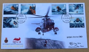 Rescate aéreo en el mar 2008 Buckingham FDC FIRMADO VETERANO DE LA GUERRA DE LAS MALVINAS TENIENTE CDR STANLEY - Imagen 1 de 4