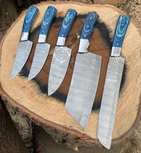 Best 5 pcs Set Chef Knife Japanese Kitchen Knives for Cutting, Cooking Butcher - Picture 1 of 1