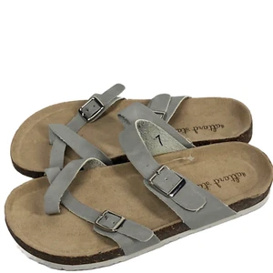 New Altar'd State Sandals Size 7 Grey Tan Strap Slip On Comfort Boho NWT * - Picture 1 of 7