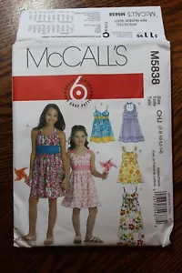 McCall's M5838 Sewing Pattern Girls Dress Summer Sleeveless Easy 7 8 10 12 14 UC - Picture 1 of 3