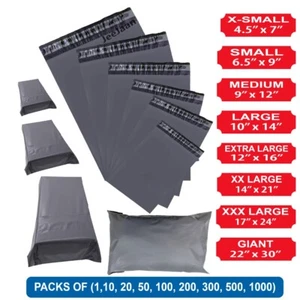 Bolsas de embalaje postales grises paquete de plástico envío de correo embalaje franqueo auto-sellado - Imagen 1 de 6