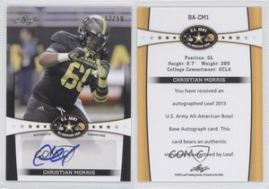 2013 Leaf US Army All-American Bowl Black /50 Christian Morris #BA-CM1 Auto