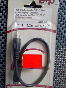 e+p VCS11 S-VHS auf CINCHSTECKER RCA STECKER 20cm VIDEO hochwertiges Rundkabel - Picture 1 of 1