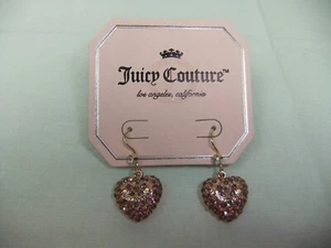 JUICY COUTURE - OHRRINGE - GLITZER HERZEN - STEINCHEN - NEUWARE - Bild 1 von 1