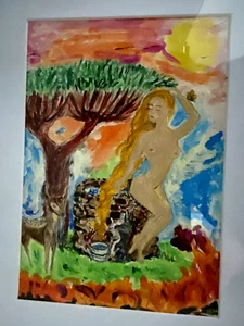 Last Spot of Paradise Acrylic on Paper Art Painting Beata Ulikowska Signed - Picture 1 of 15
