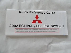 2002 Mitsubishi  Eclipse Quick Reference Guide Owners Manual Supplement - Foto 1 di 1