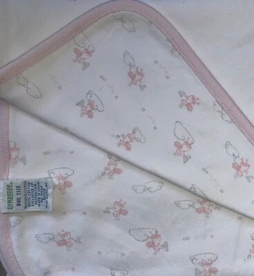 Gymboree Baby Girl Precious One Angel White Pink Reversible Layette Blanket 02' - Image 1 of 4