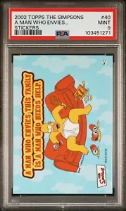 2002 TOPPS SIMPSONS STICKERS HOMER A MAN WHO ENVIES... #40 CARD PSA 9 MINT POP 3 - Picture 1 of 4