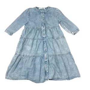 Abito a maniche lunghe a strati in denim Take Note vintage taglia 6 - Foto 1 di 8