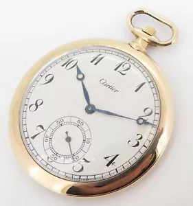 .Antique Cartier 18k Yellow Gold 45.5mm 18J Pocket Watch C.1930s - Picture 1 of 9